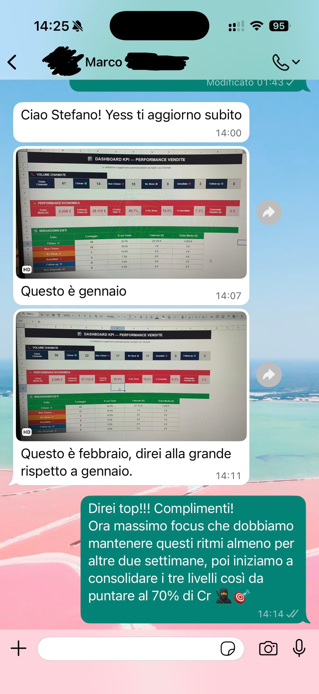 Screenshot risultati Marco