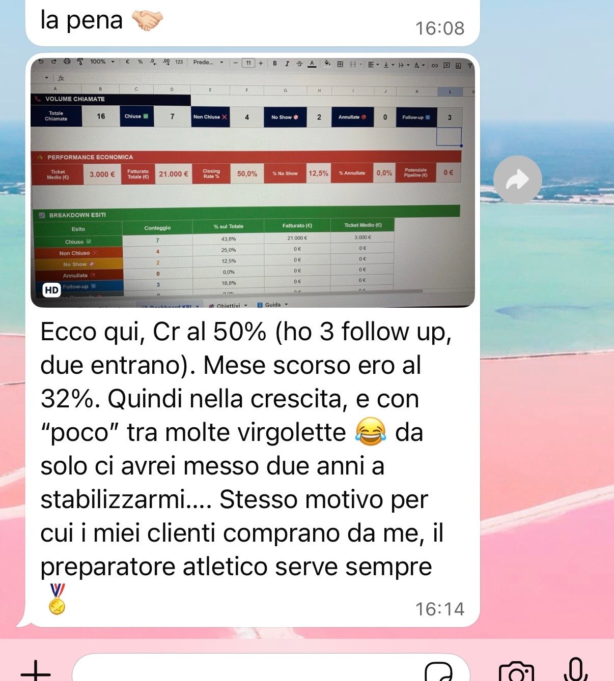 Screenshot risultati Matteo